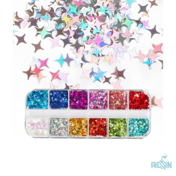 پک کامل 12 رنگی گلیتر هفت رنگ نور ستاره