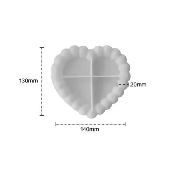 قالب سیلیکونی قلب مرواریدی