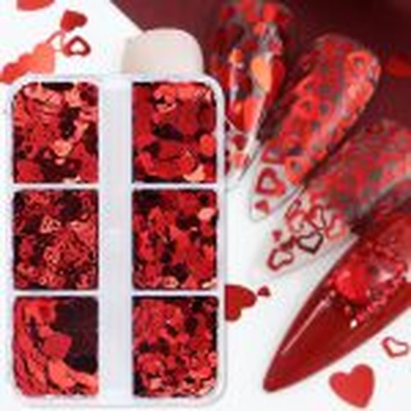 گلیتر قلب ۶تایی