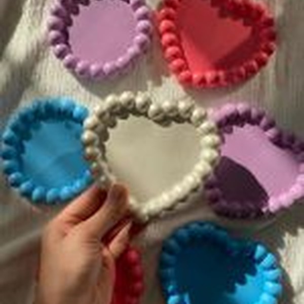 قالب سیلیکونی قلب مرواریدی