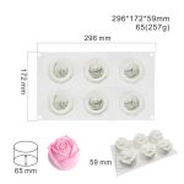 قالب گل رز ۶عددی