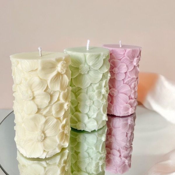 جاشمعی استوانه ای گل