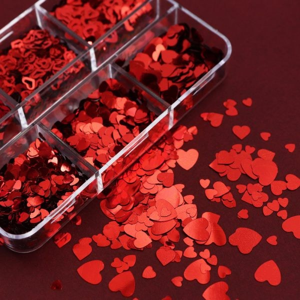 گلیتر قلب ۶تایی