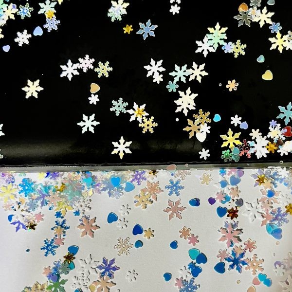 گلیتر برف و قلب