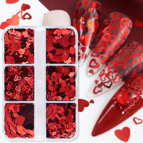 گلیتر قلب ۶تایی