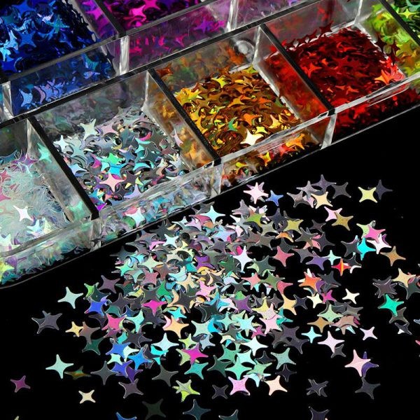 پک کامل 12 رنگی گلیتر هفت رنگ نور ستاره