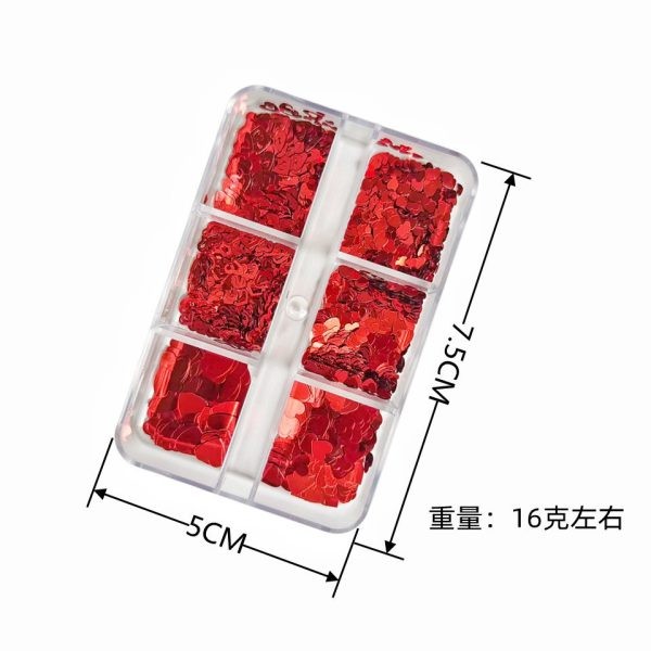 گلیتر قلب ۶تایی