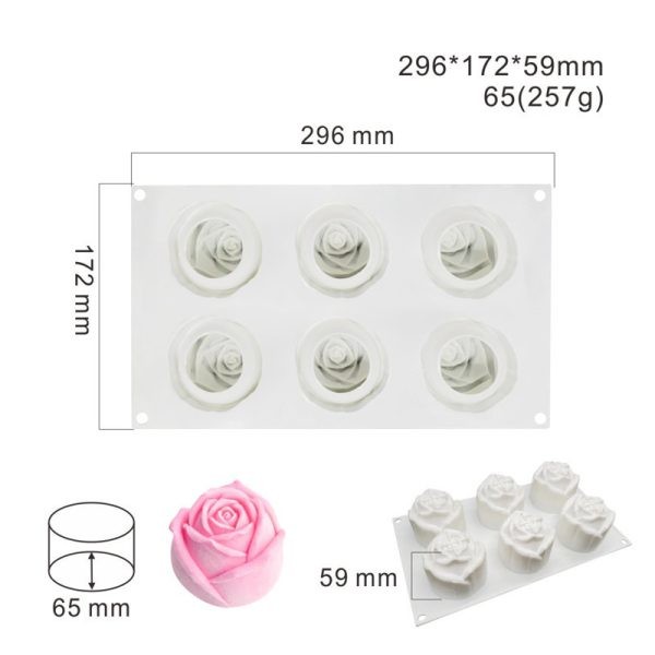 قالب گل رز ۶عددی