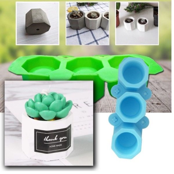 قالب گلدان سه عددی شش ضلعی