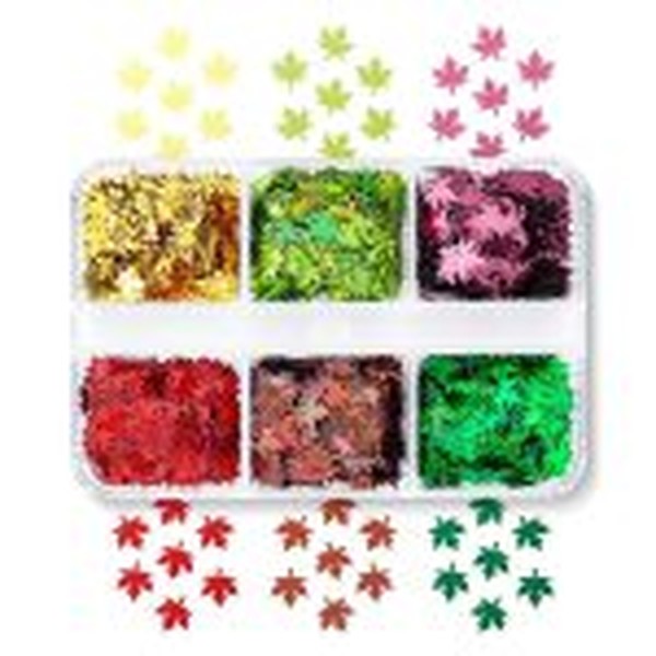 گلیتر هفت رنگ برگ افرا در تمهای پاییزی و