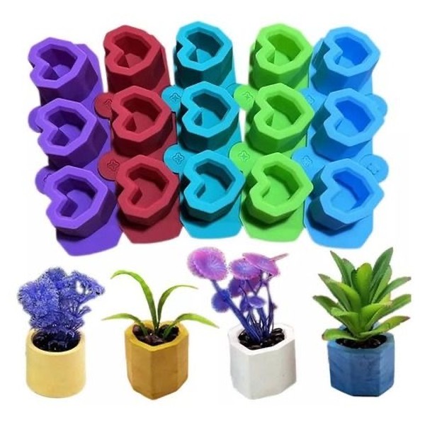 قالب گلدان سه تایی قلب