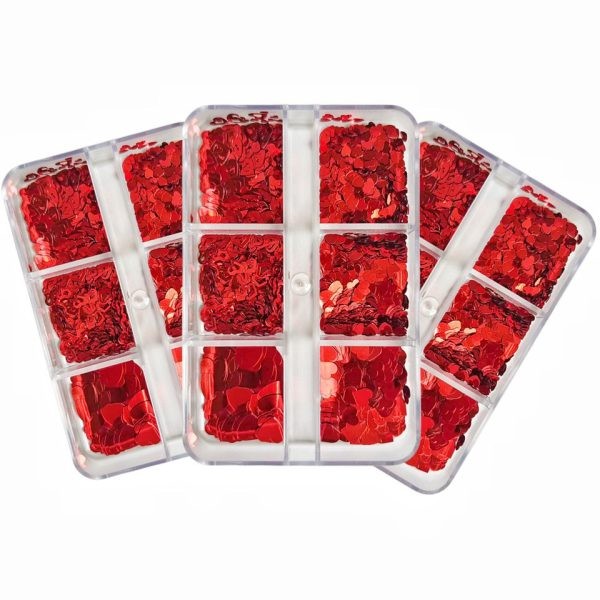 گلیتر قلب ۶تایی