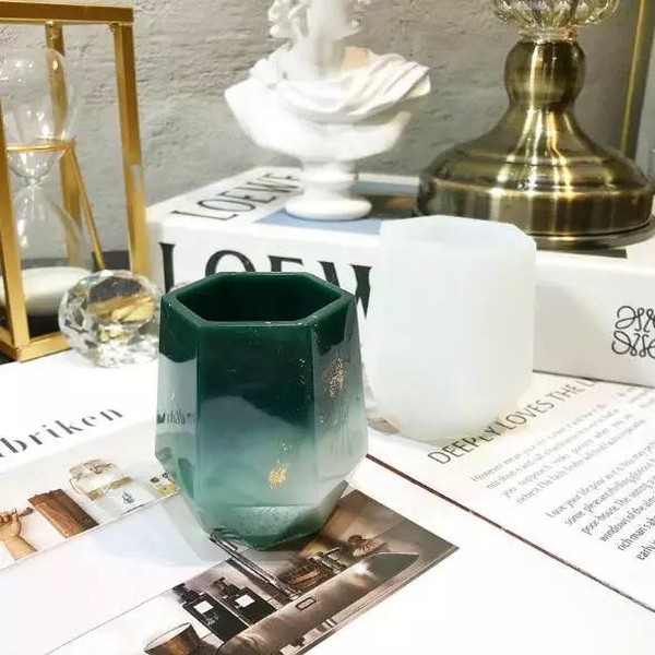 قالب سیلیکونی جامدادی و لیوان کریستال