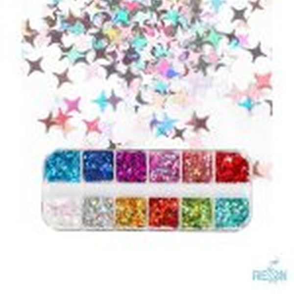 پک کامل 12 رنگی گلیتر هفت رنگ نور ستاره