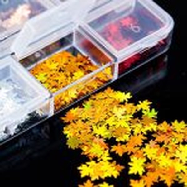 گلیتر هفت رنگ برگ افرا در تمهای پاییزی و