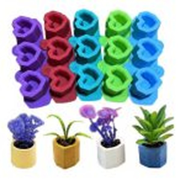 قالب گلدان سه تایی قلب