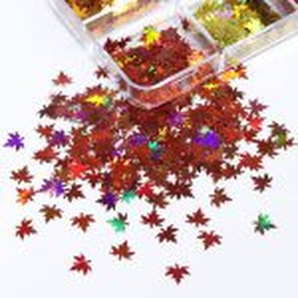 گلیتر هفت رنگ برگ افرا در تمهای پاییزی و